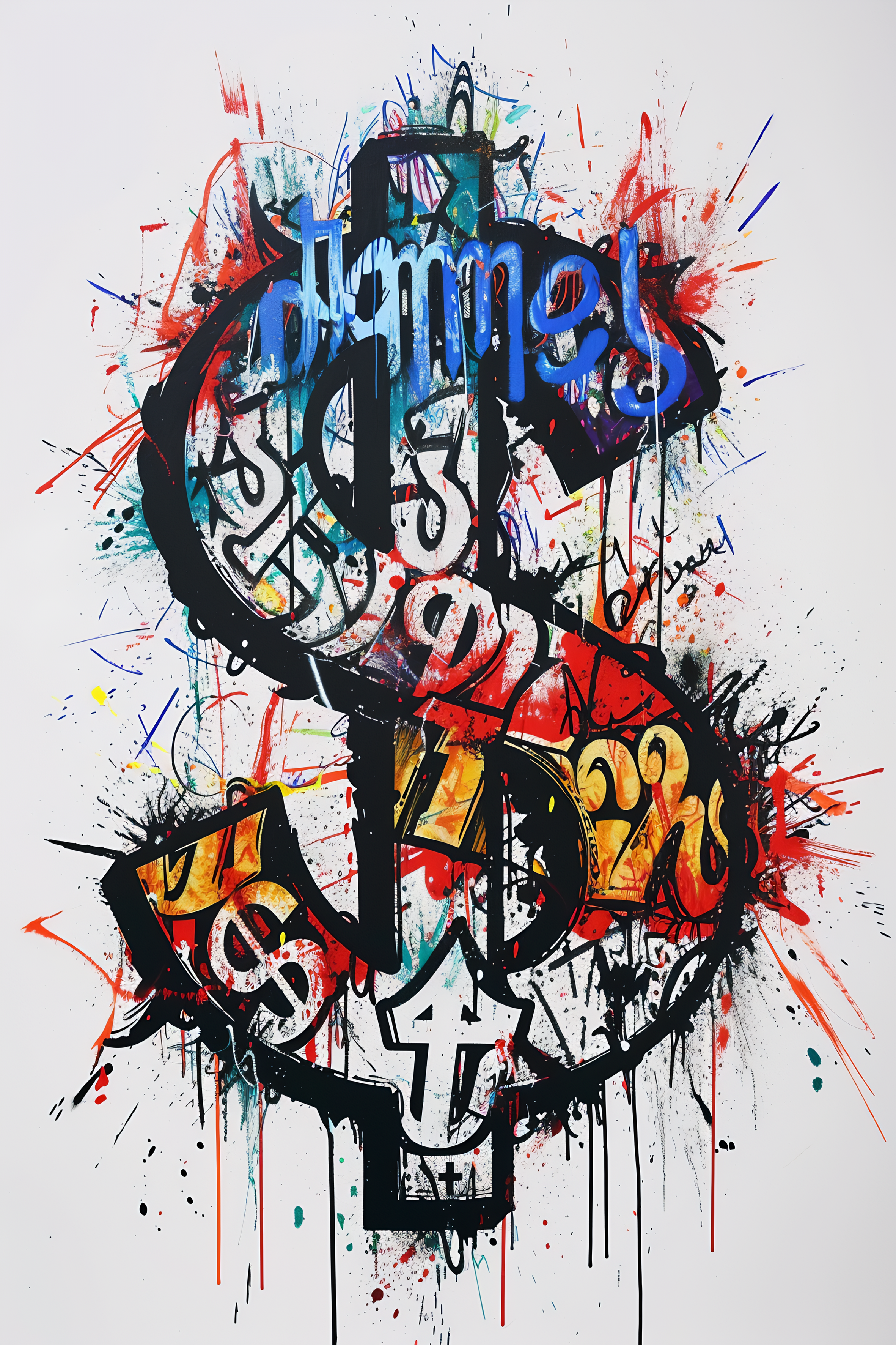 Dollar Sign Graffiti metal poster artwork
