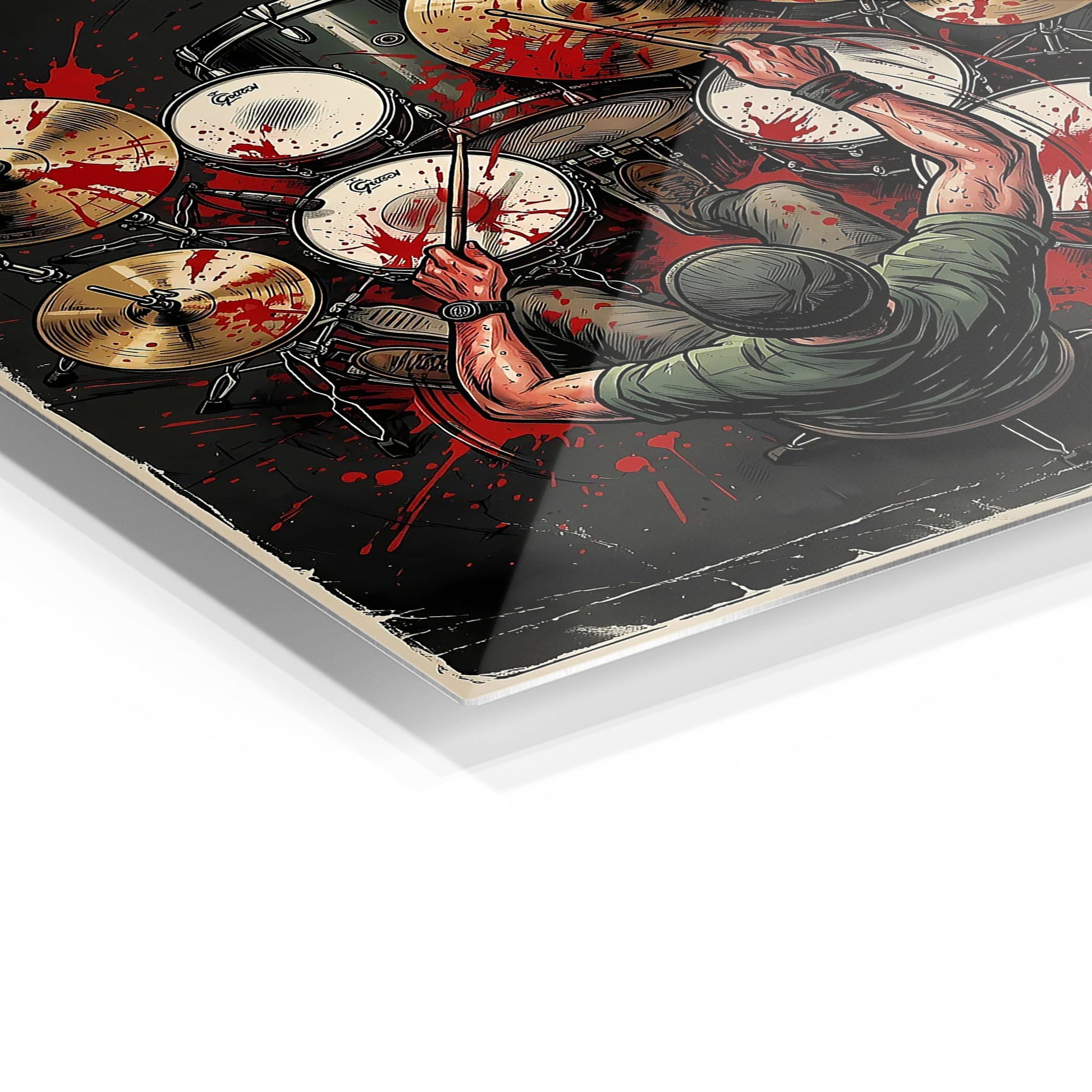 Drummer with Blood Splatter