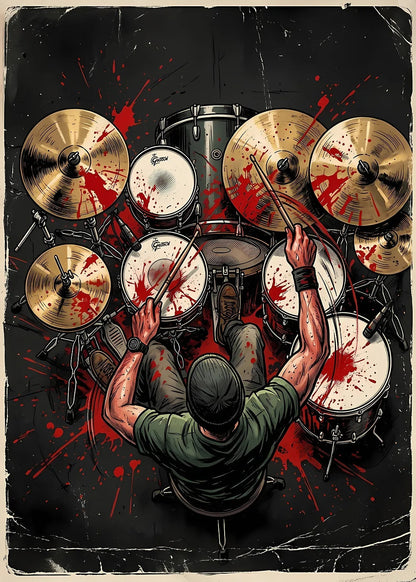 Drummer metal poster artwork