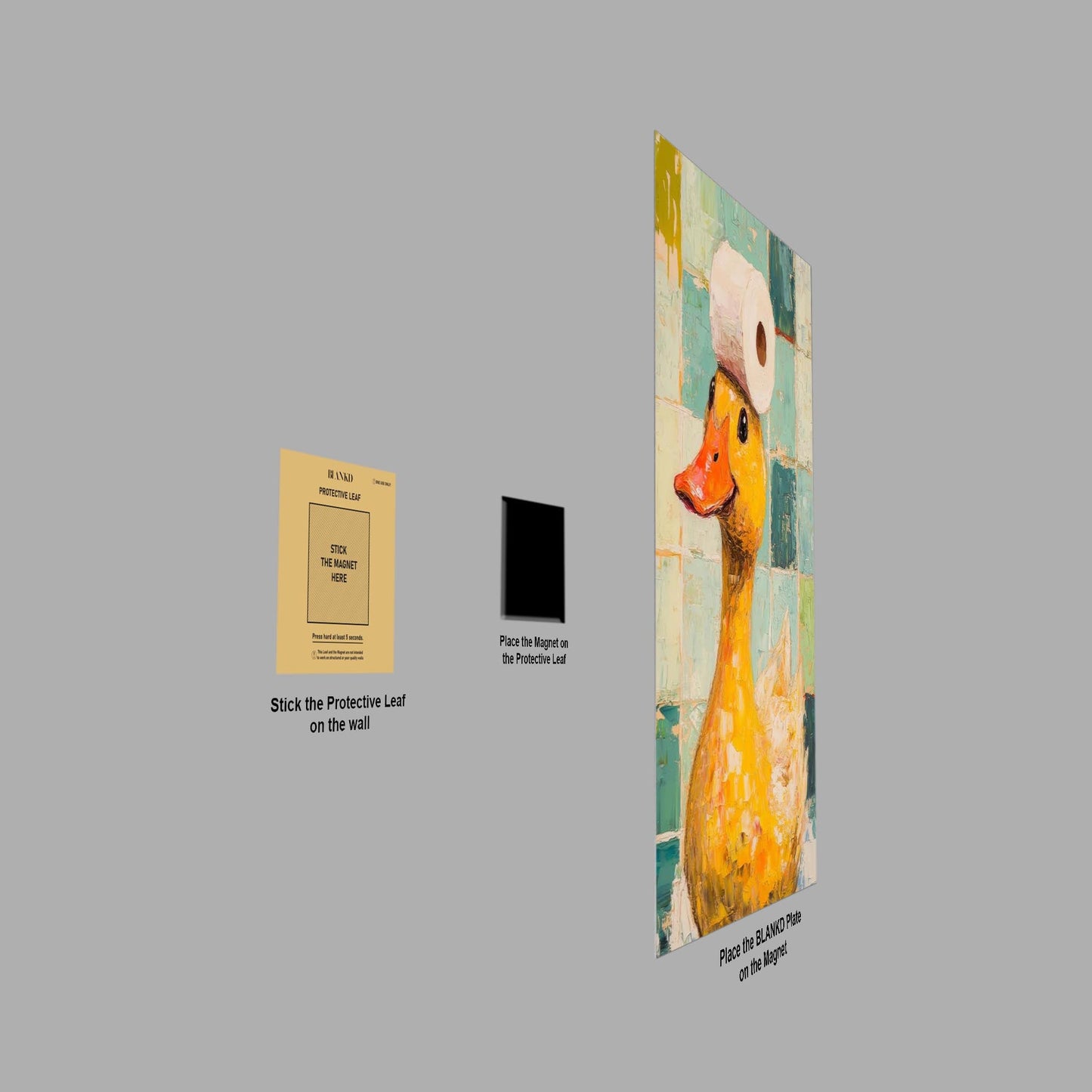 Duck with Toilet Paper Hat metal poster