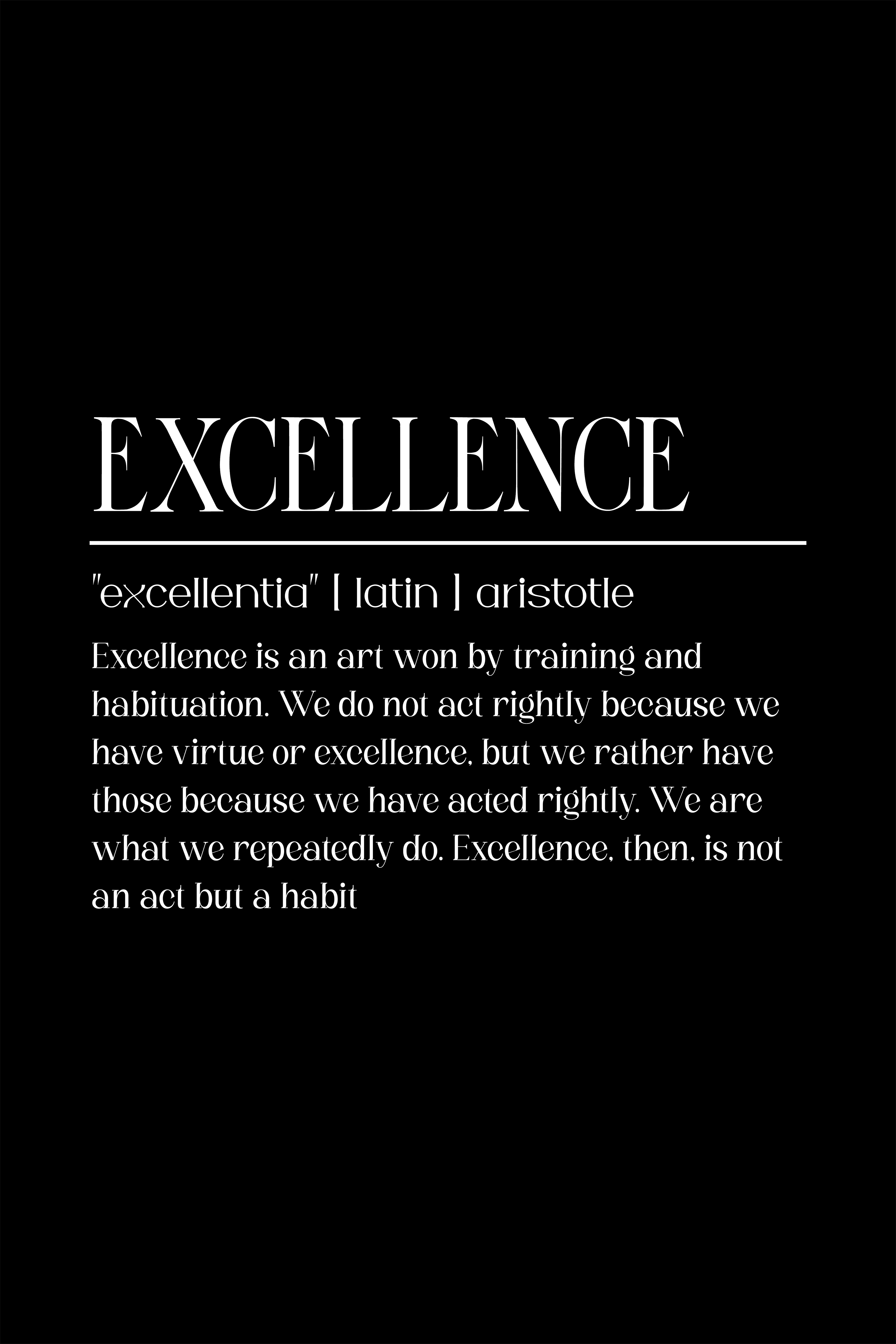 Excellence metal poster artwork