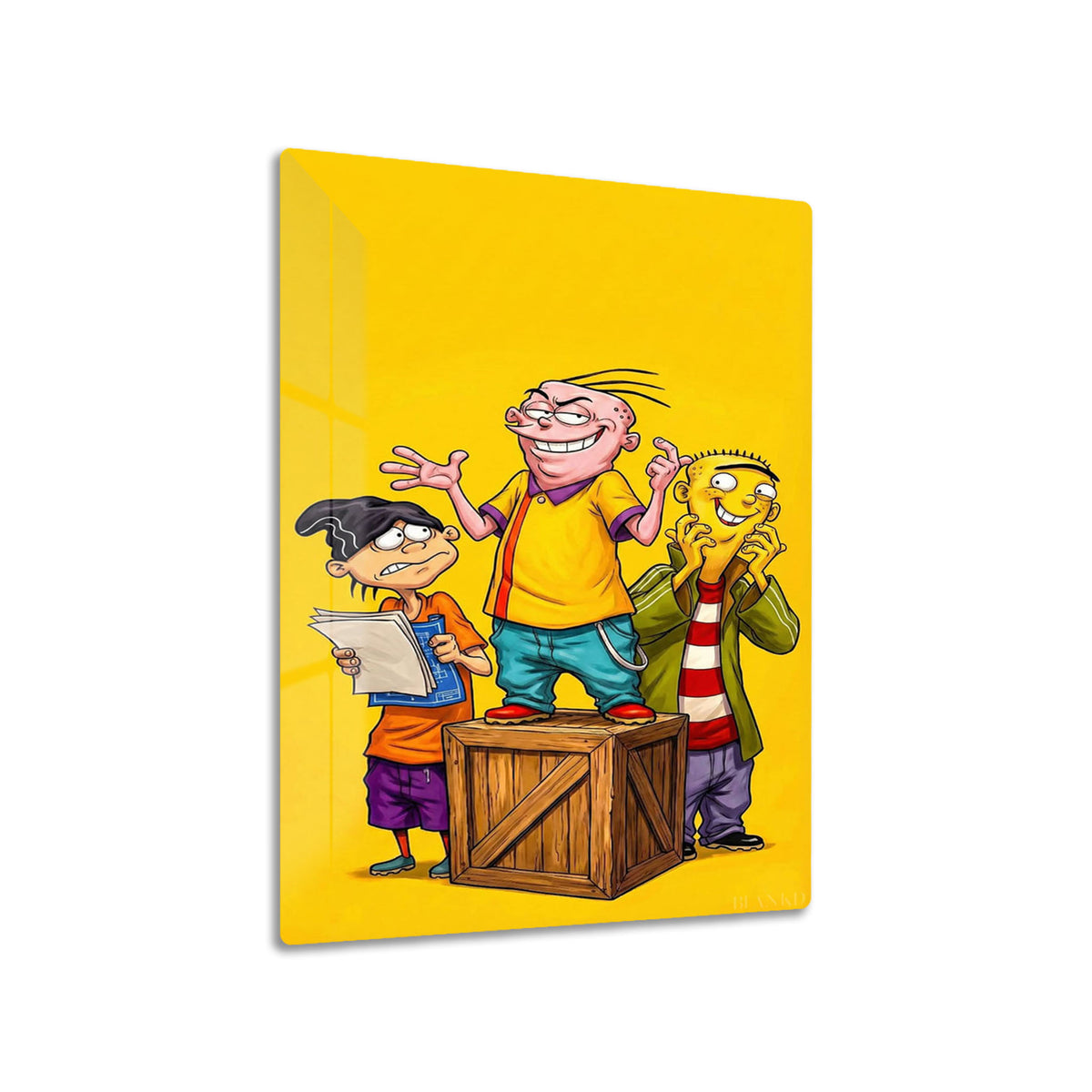 Ed, Edd n Eddy metal poster on living room wall