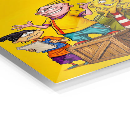 Ed, Edd n Eddy metal wall art in a modern interior
