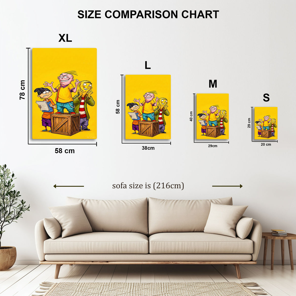 Ed, Edd n Eddy metal wall art in styled room setting