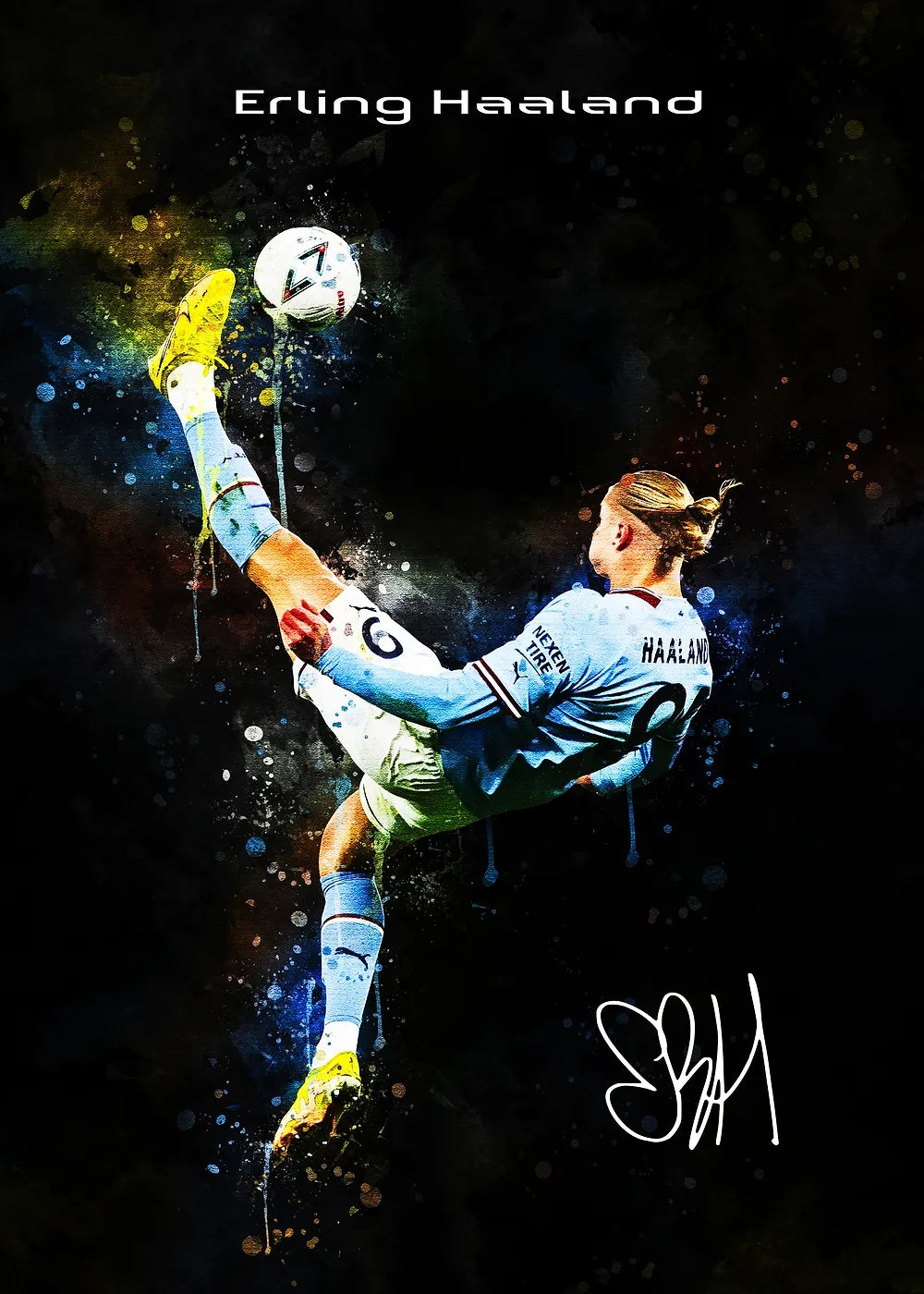 Erling Haaland 2 metal poster artwork