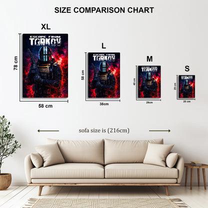 Escape From Tarkov metal wall art in styled room setting