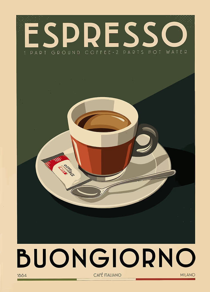 Espresso Buongiorno metal wall art