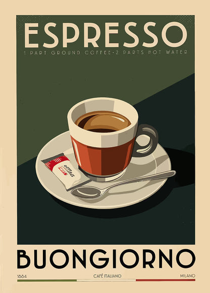 Espresso Buongiorno metal wall art