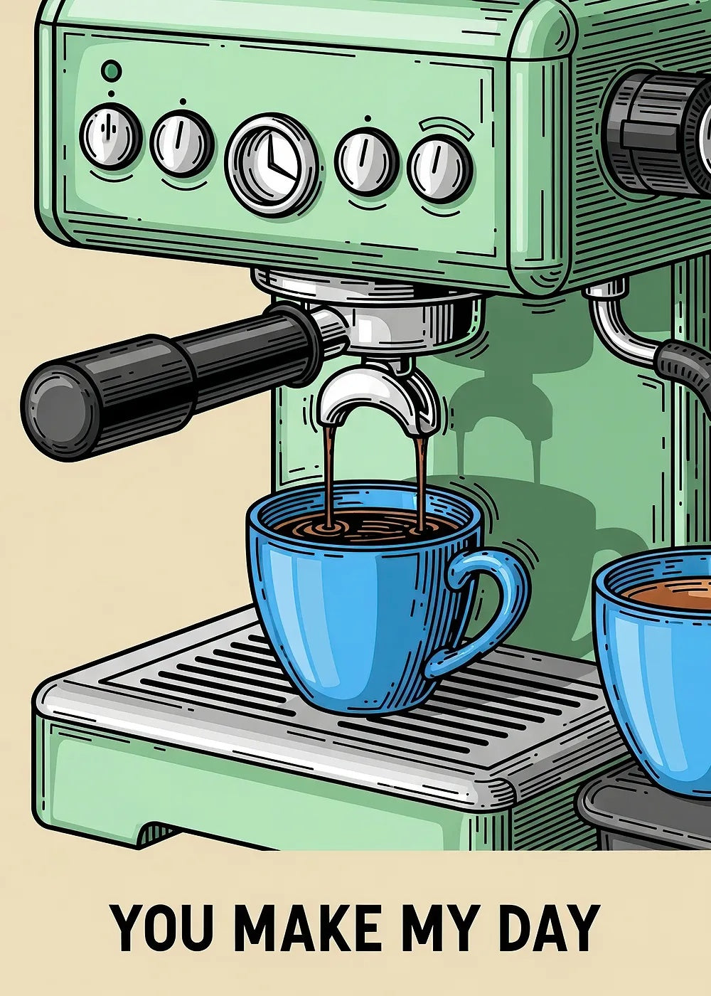 Espresso Machine 2 metal poster artwork
