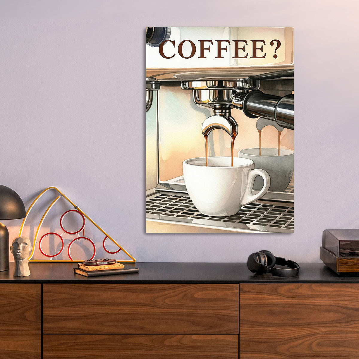 Espresso Machine metal poster size comparison