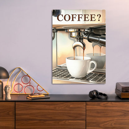 Espresso Machine metal poster size comparison