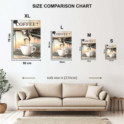 Espresso Machine metal wall art in styled room setting