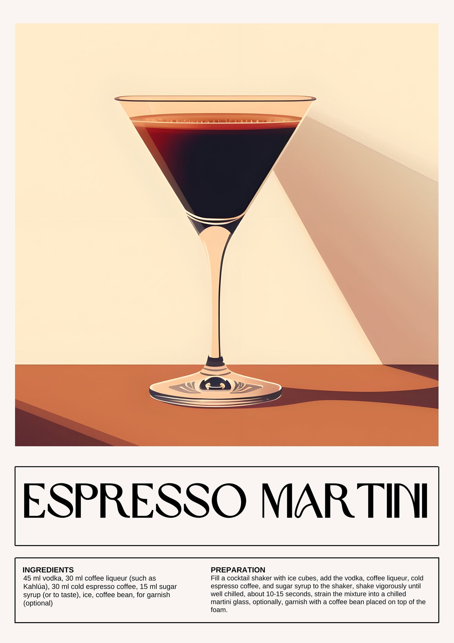 Espresso Martini metal poster artwork