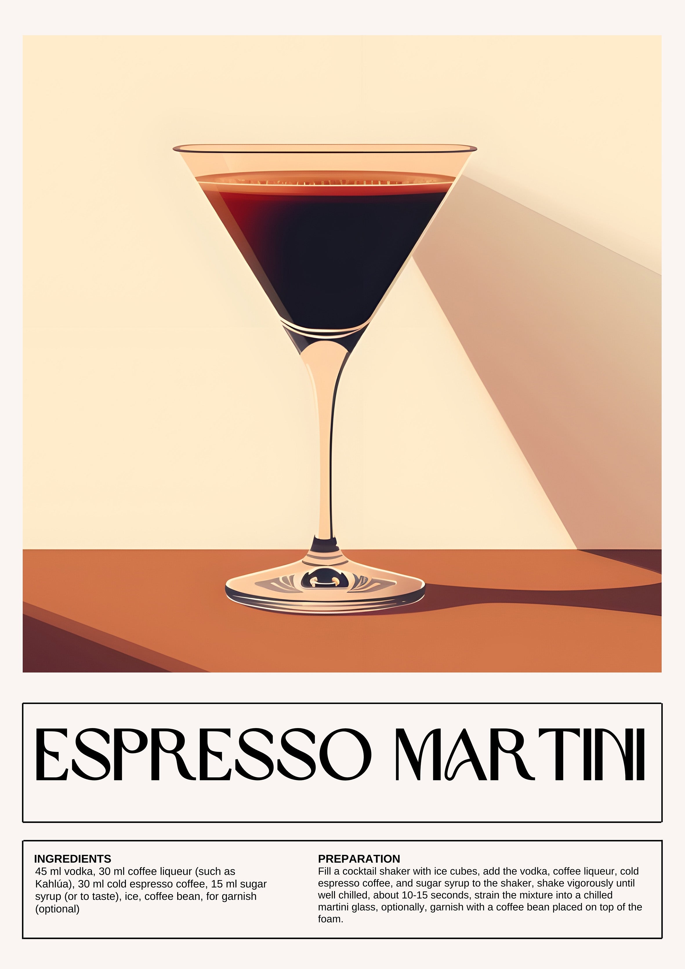 Espresso Martini metal poster artwork