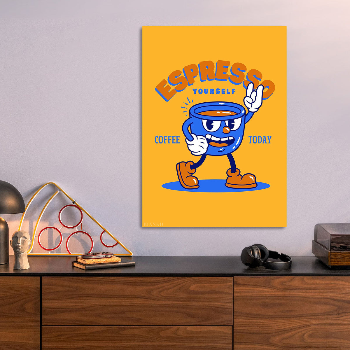Espresso Yourself metal poster size comparison