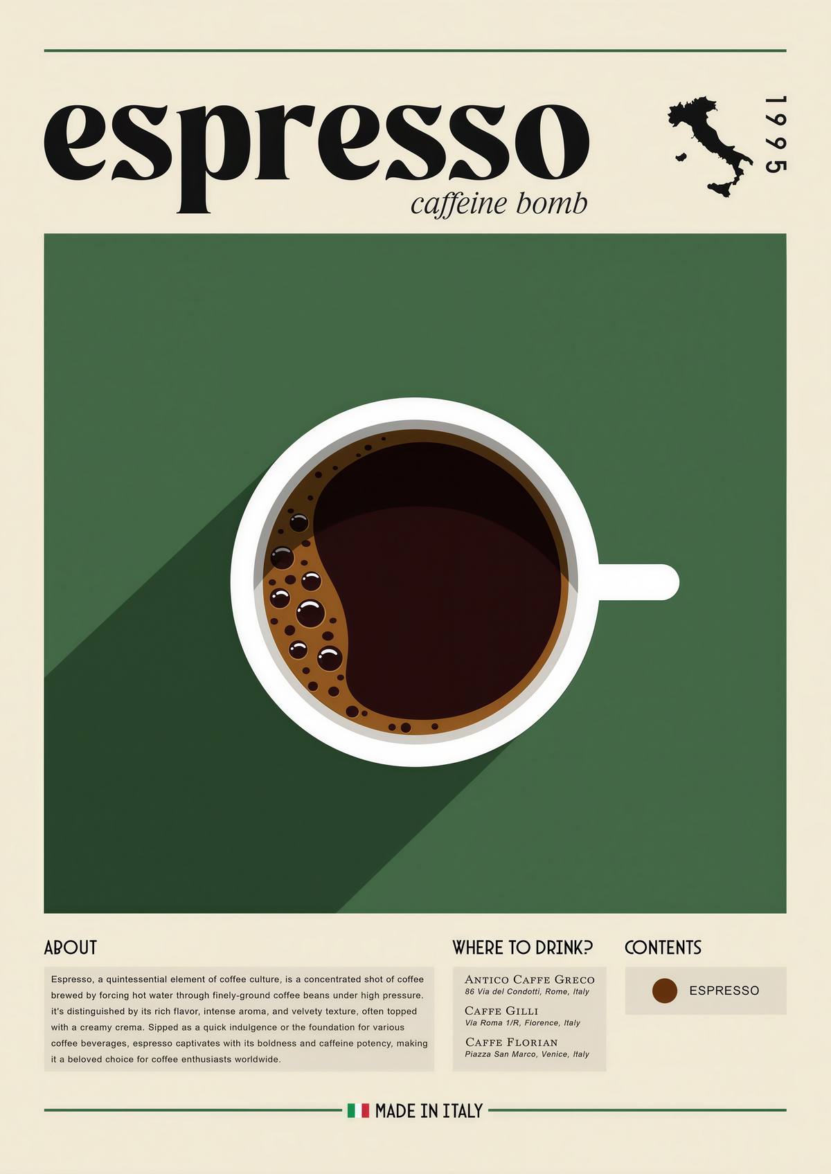 Espresso Coffee metal wall art