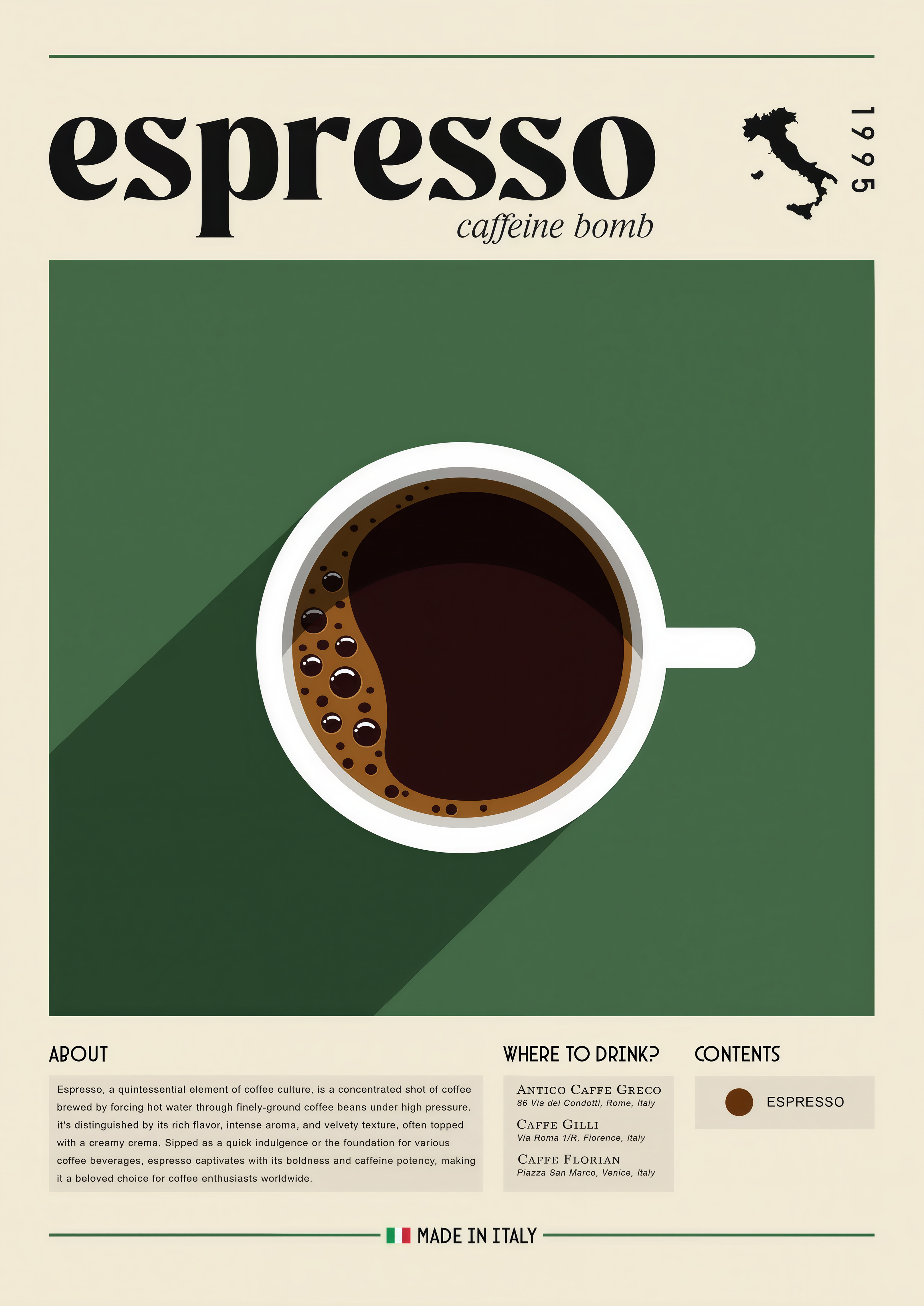 Espresso Coffee metal wall art