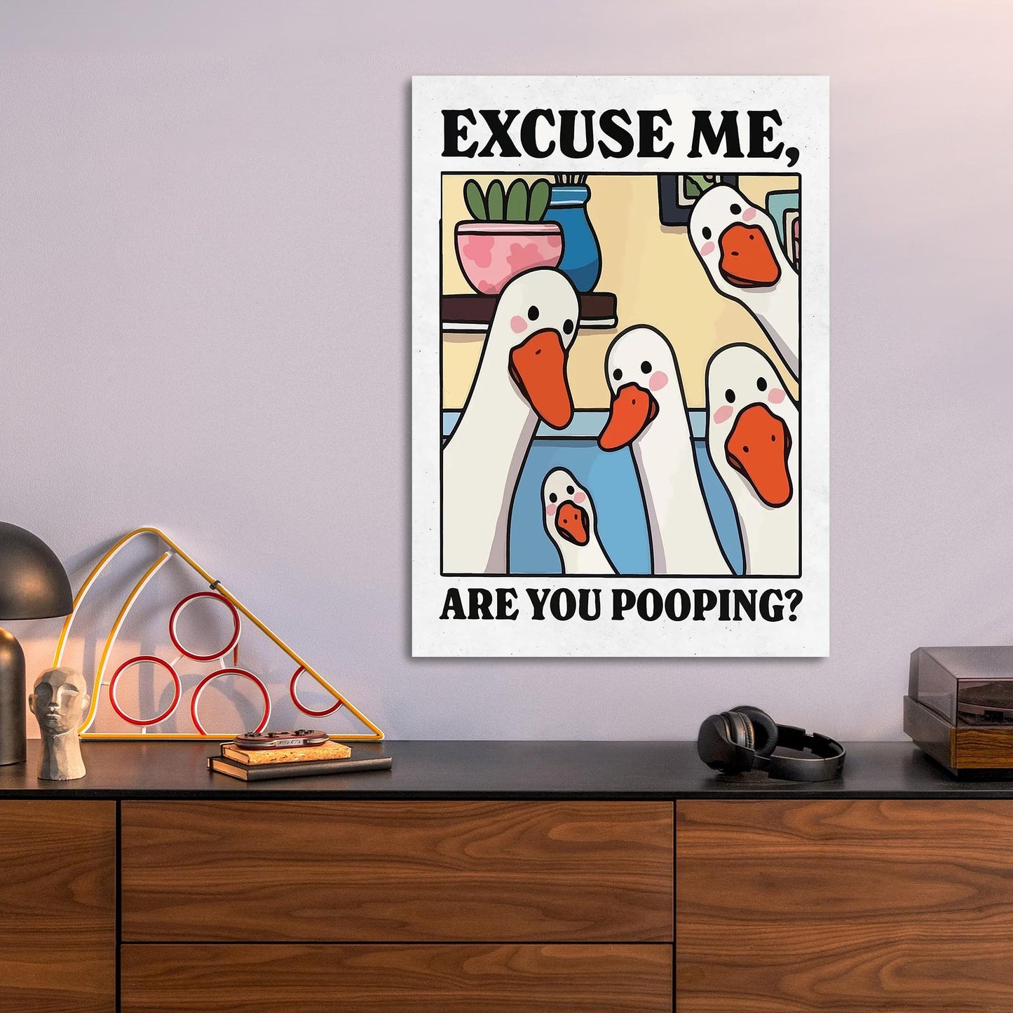 Excuse Me Are You Pooping metal poster