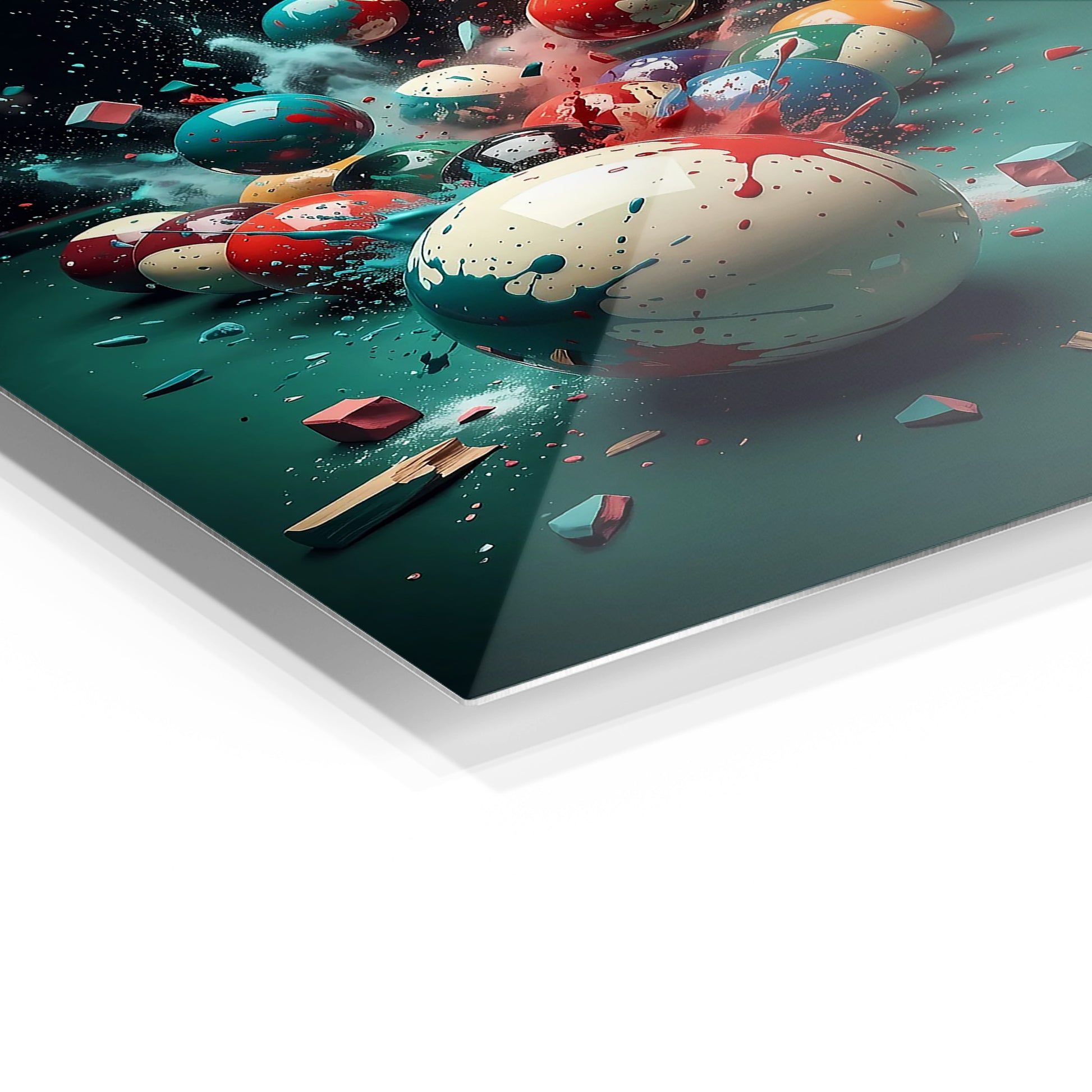 Exploding Break metal wall art in a modern interior