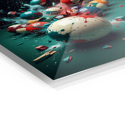 Exploding Break metal wall art in a modern interior