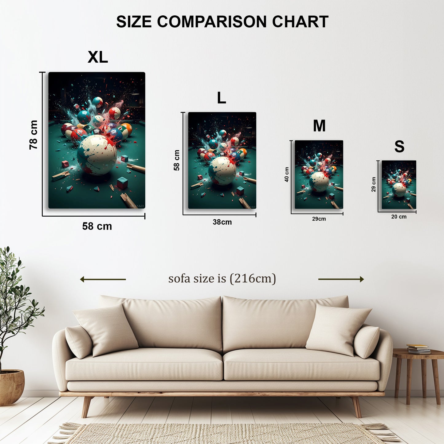 Exploding Break metal wall art in styled room setting