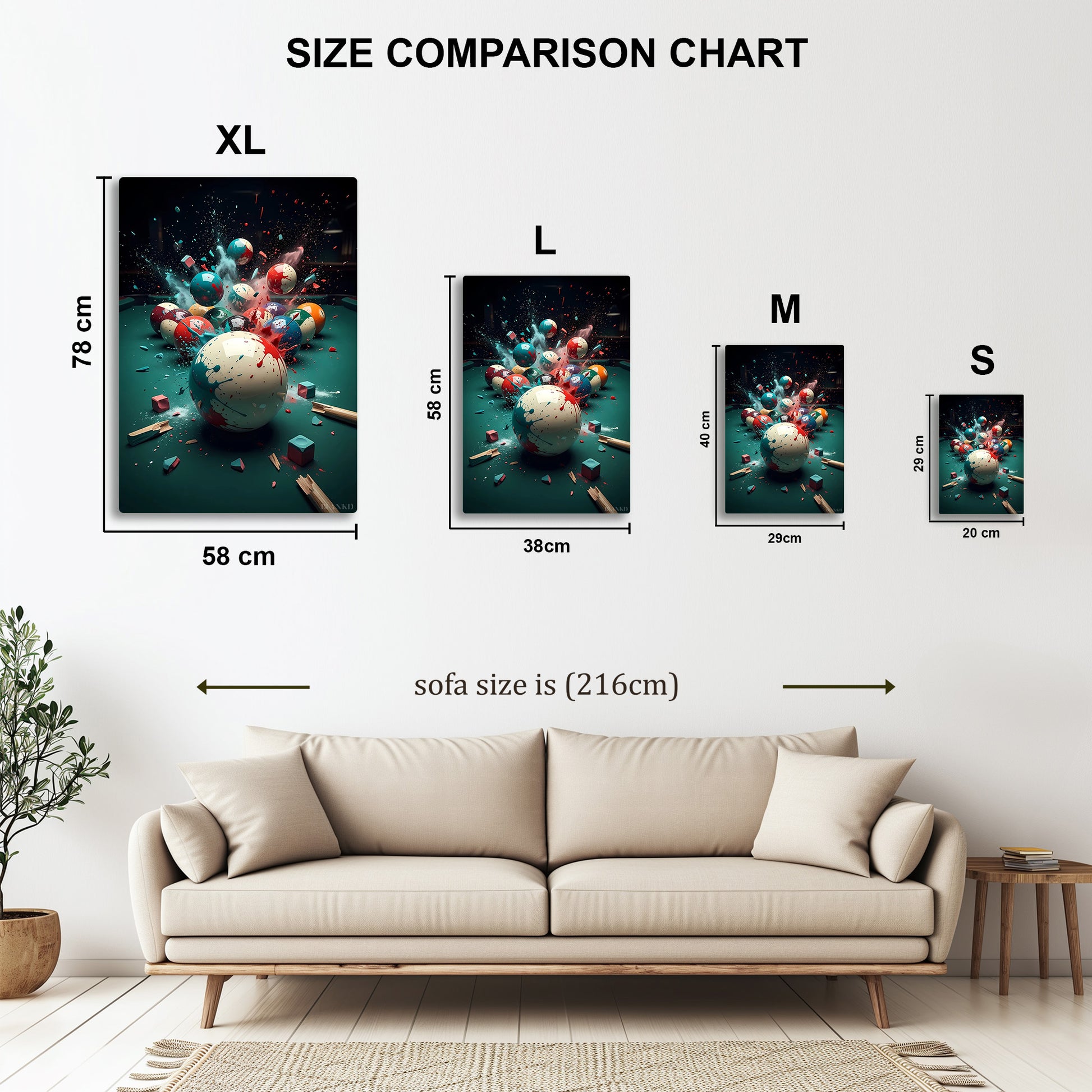 Exploding Break metal wall art in styled room setting