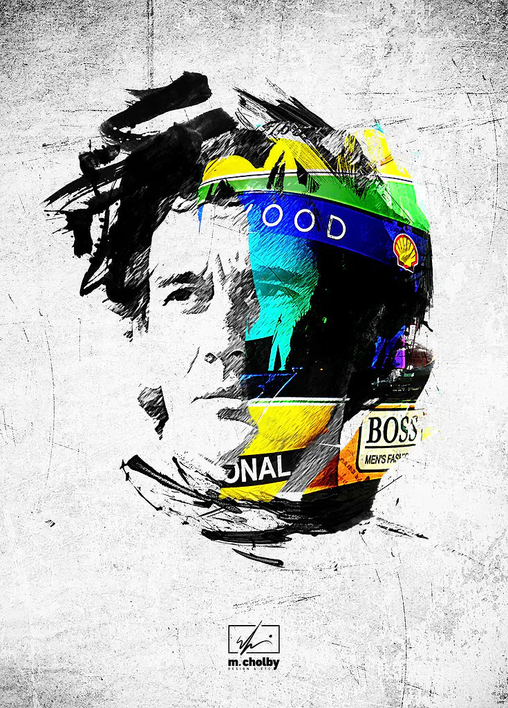 F1 Ayrton Senna metal poster artwork