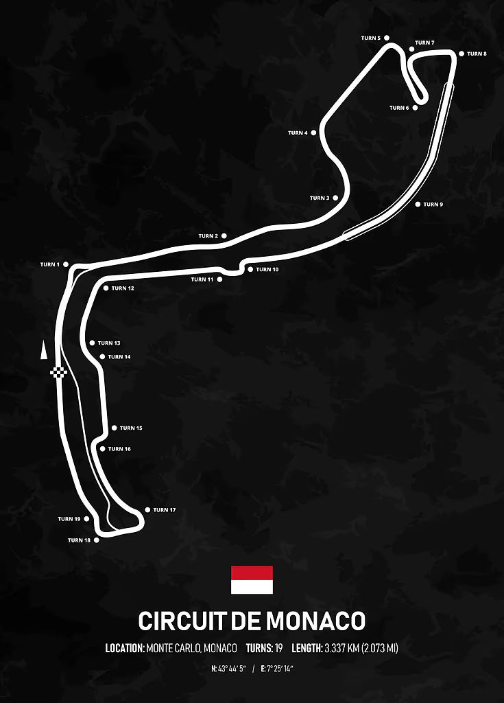 F1 Circuit de Monaco metal poster artwork