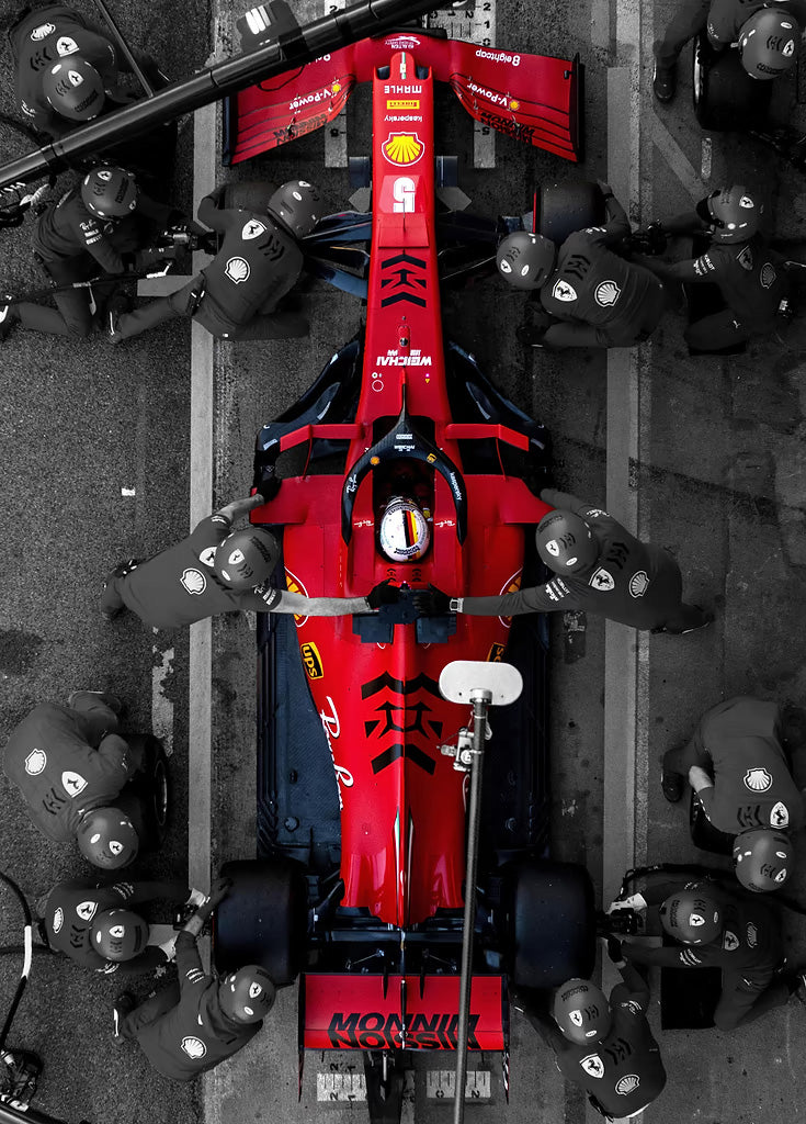 F1 Ferrari Pit Lane metal poster artwork