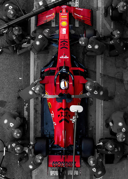 F1 Ferrari Pit Lane metal poster artwork