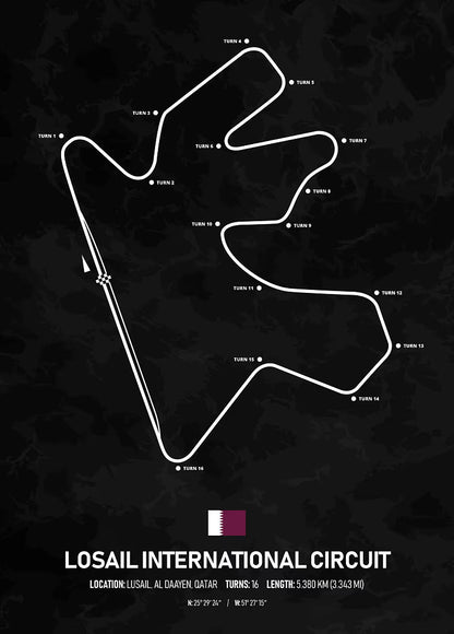 F1 Losail Qatar Circuit metal poster artwork