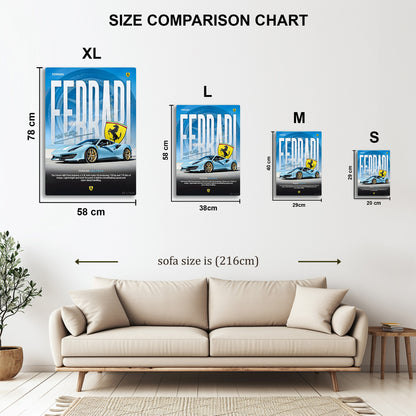 Ferrari 488 Pista metal wall art in styled room setting