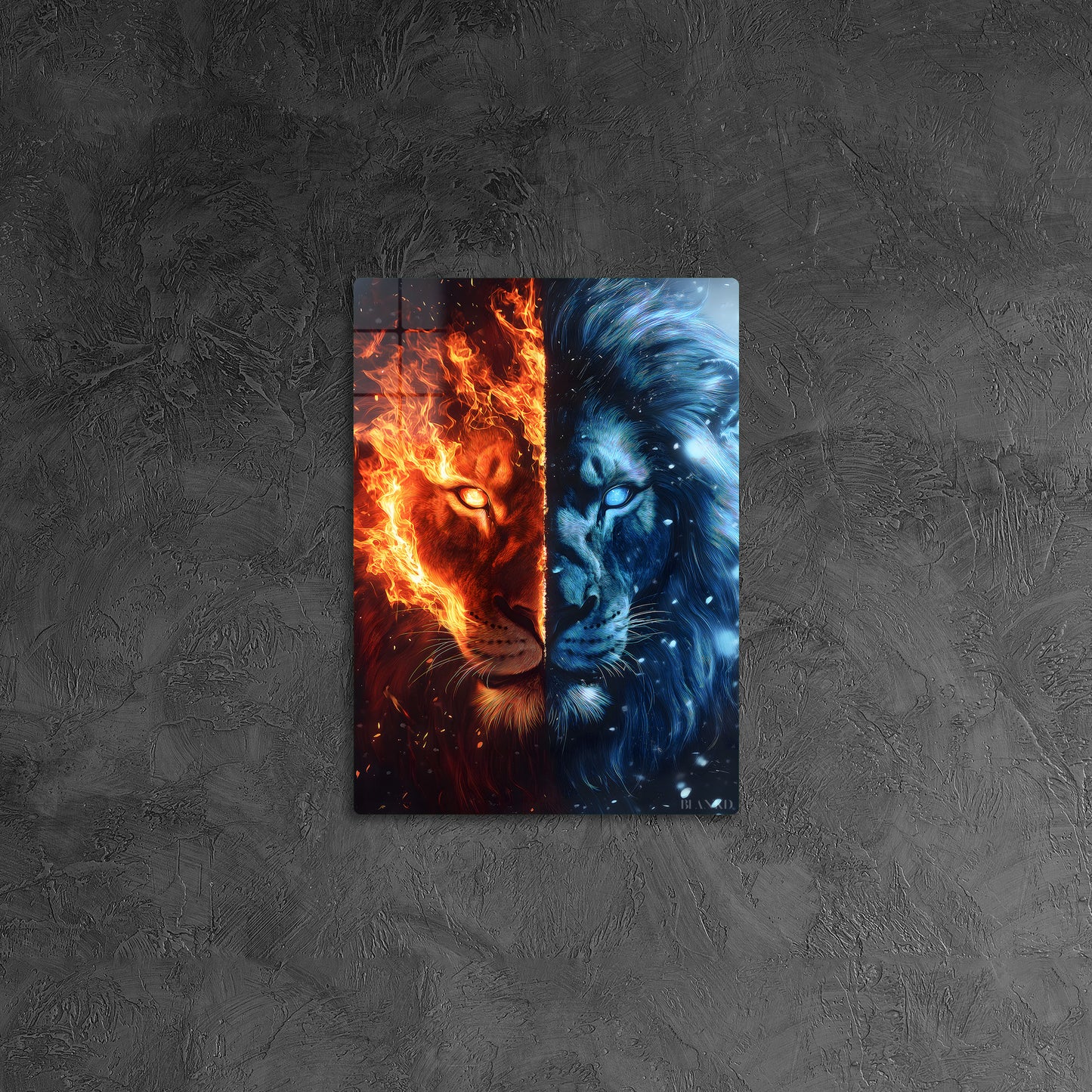 Fire and Ice Lion Face