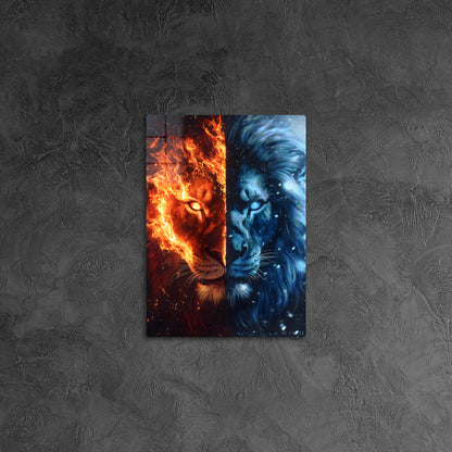 Fire and Ice Lion Face