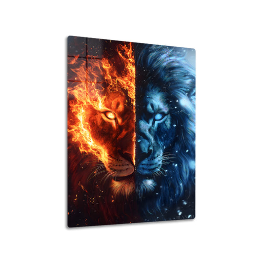 Fire and Ice Lion Face