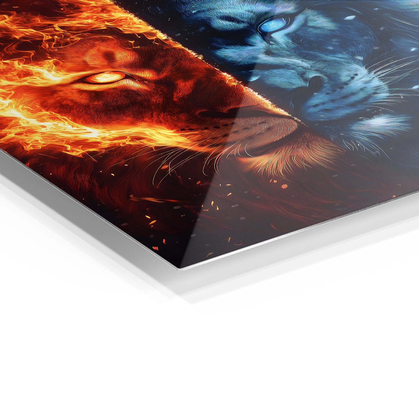 Fire and Ice Lion Face