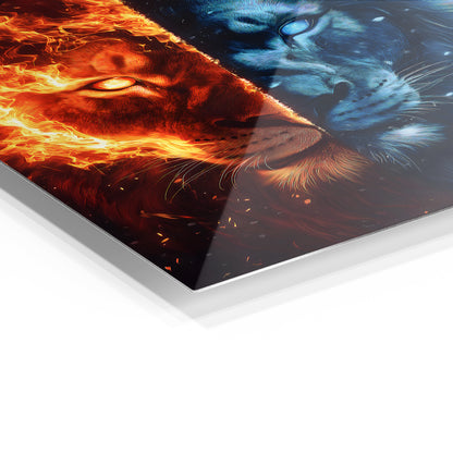 Fire and Ice Lion Face