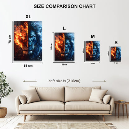 Fire and Ice Lion Face