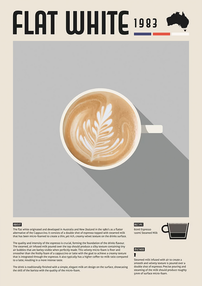 Flat White Coffee metal wall art
