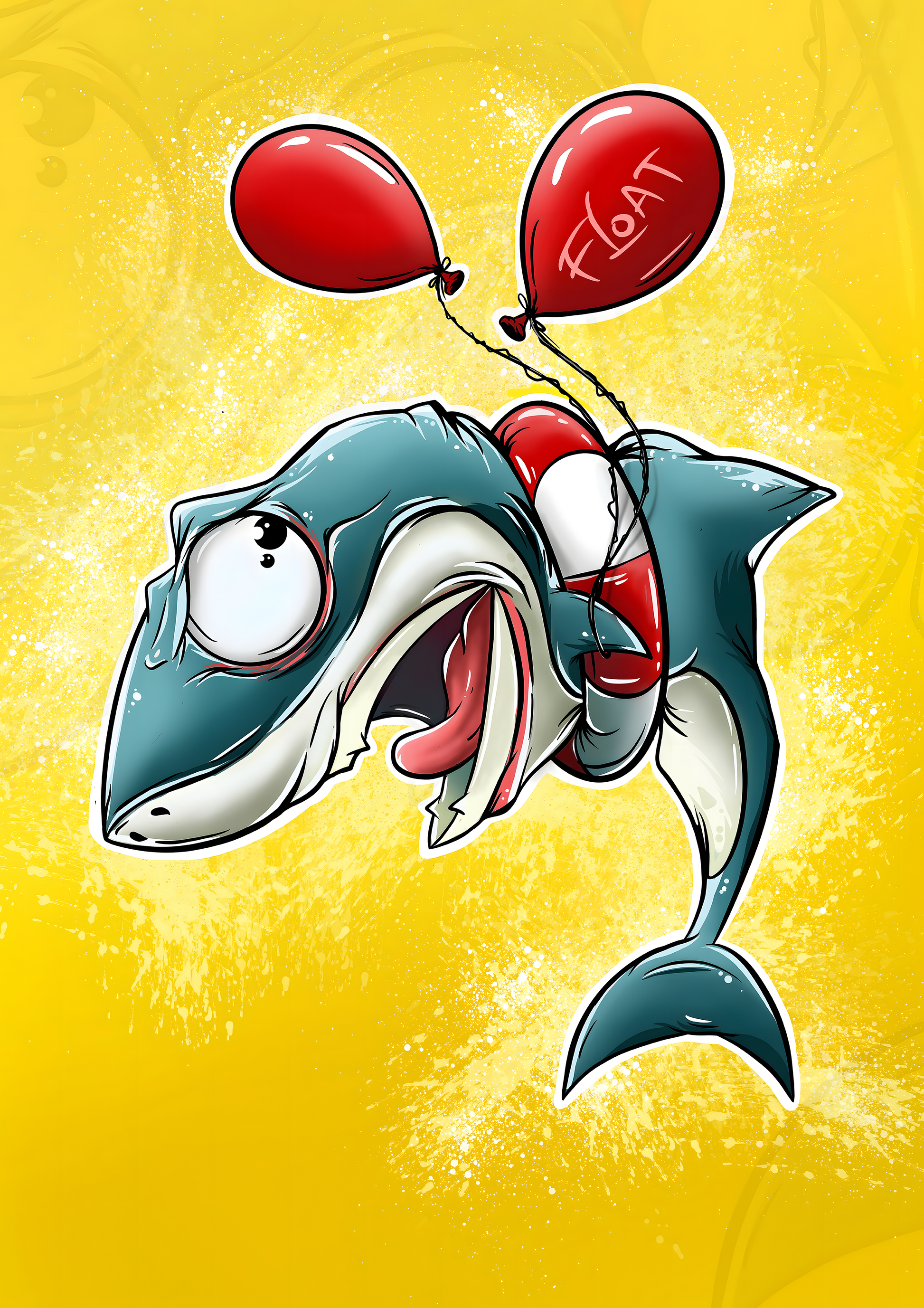 Floating Shark metal poster artwork