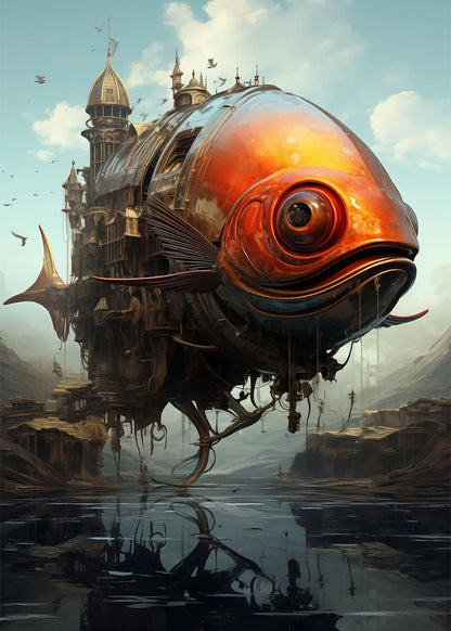 Flying Fish Kingdom metal poster artwork