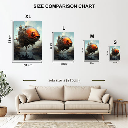 Flying Fish Kingdom metal wall art in styled room setting
