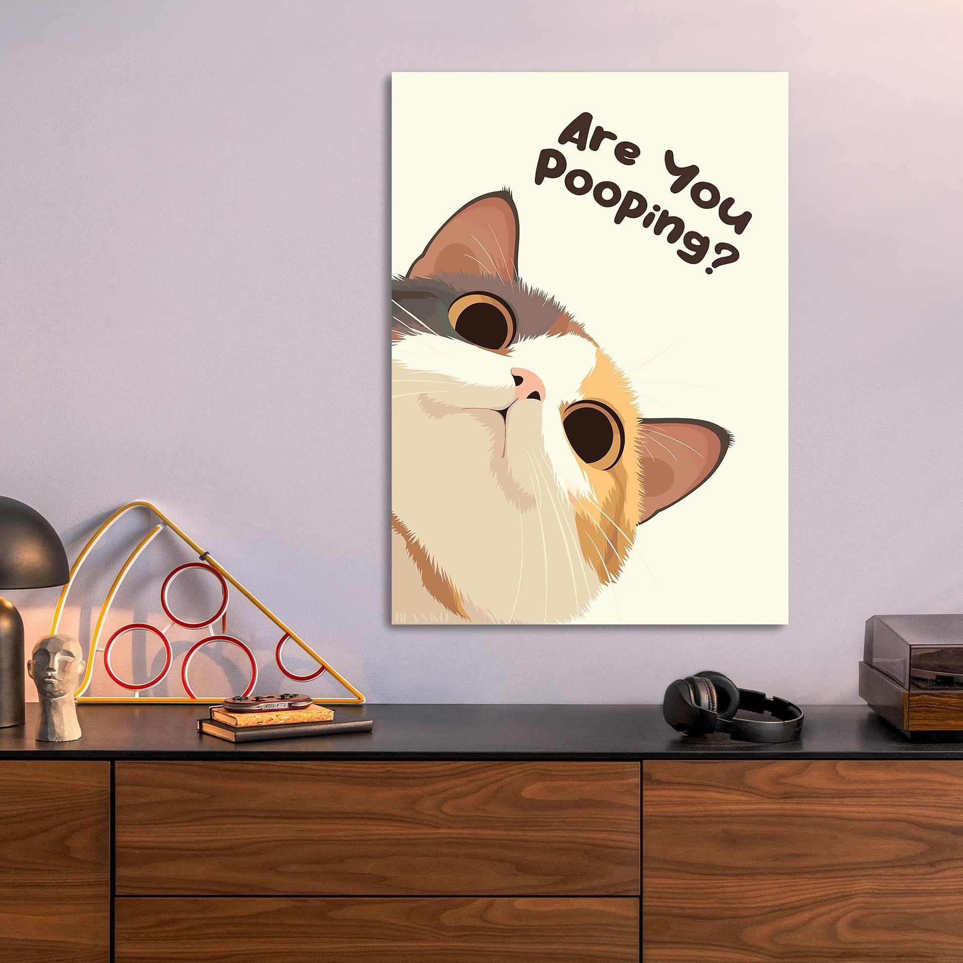 Funny Cat Are You Pooping metal poster