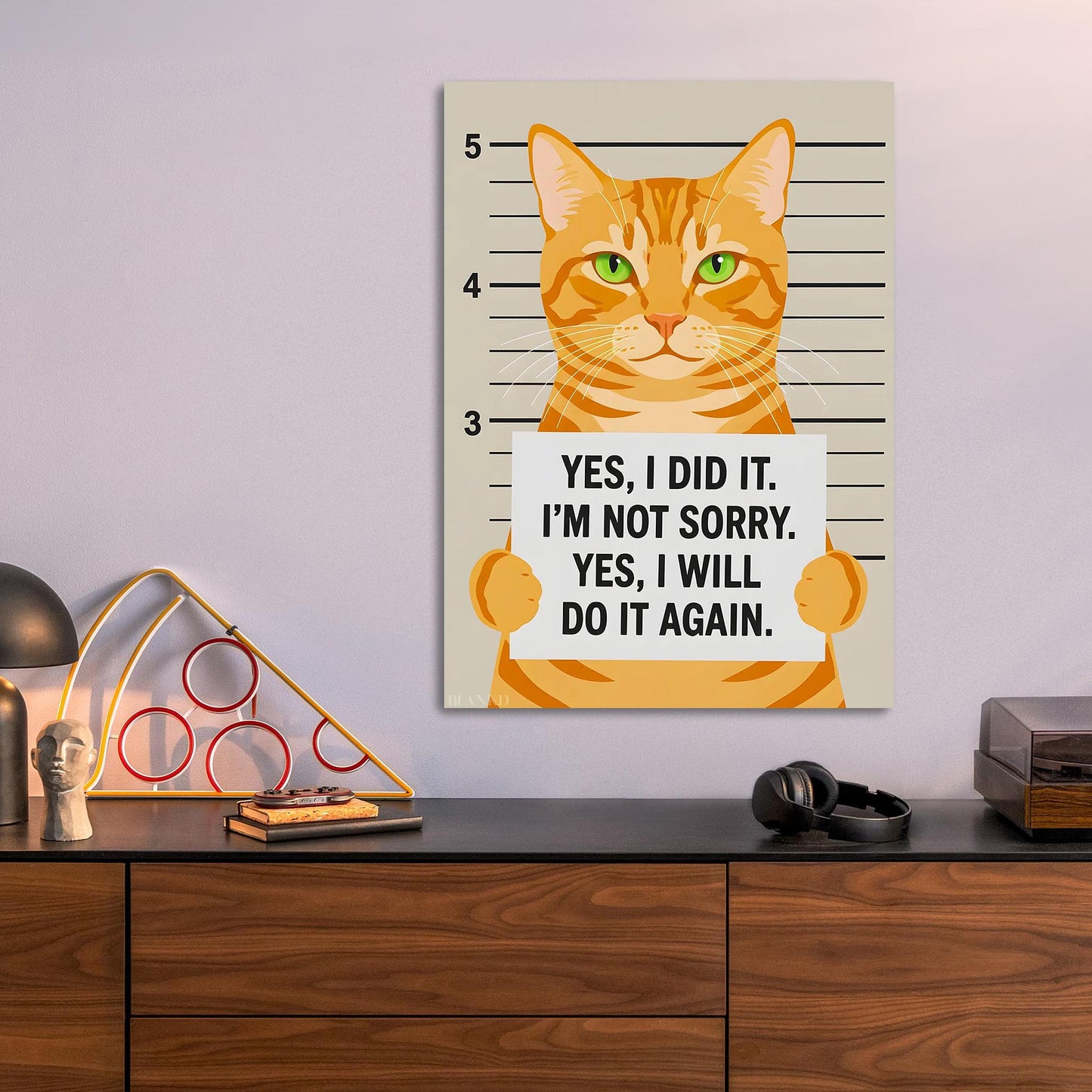 Funny Cat Mugshot metal poster