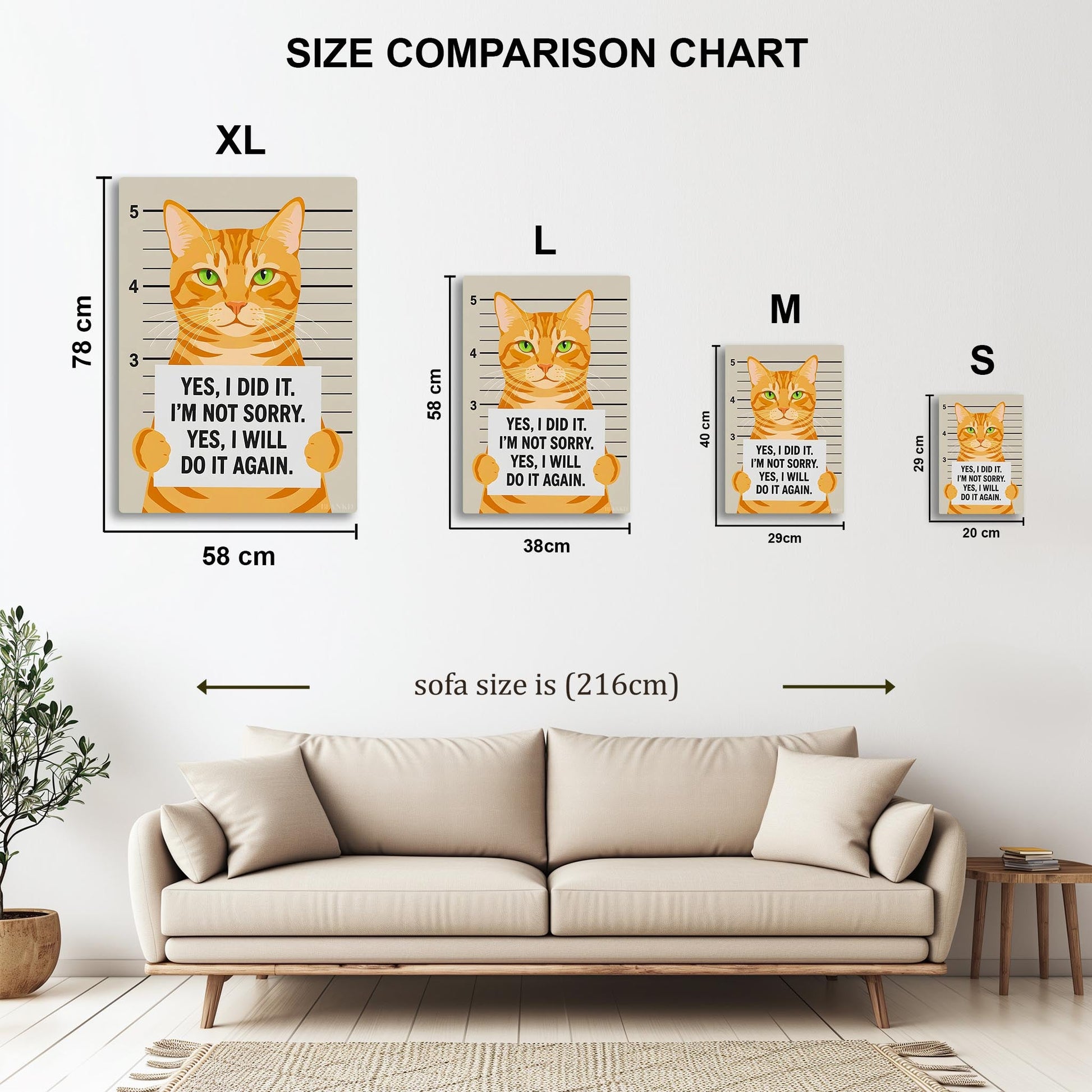 Funny Cat Mugshot metal poster