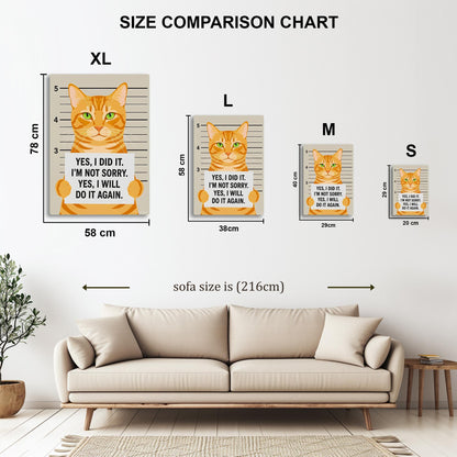Funny Cat Mugshot metal poster