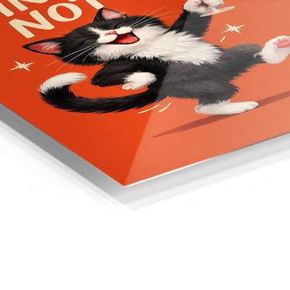 Funny Cat with Wine metal poster