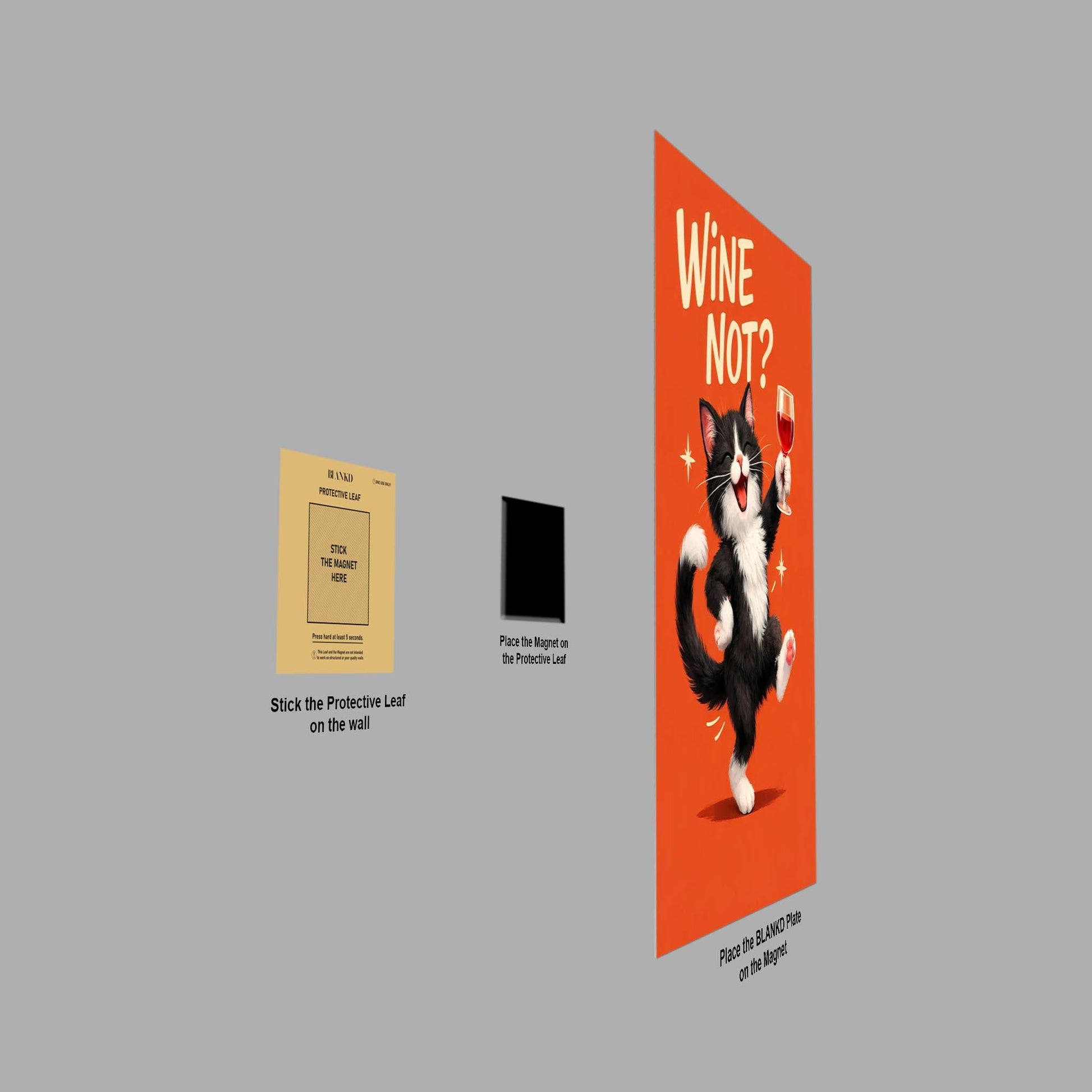 Funny Cat with Wine metal poster