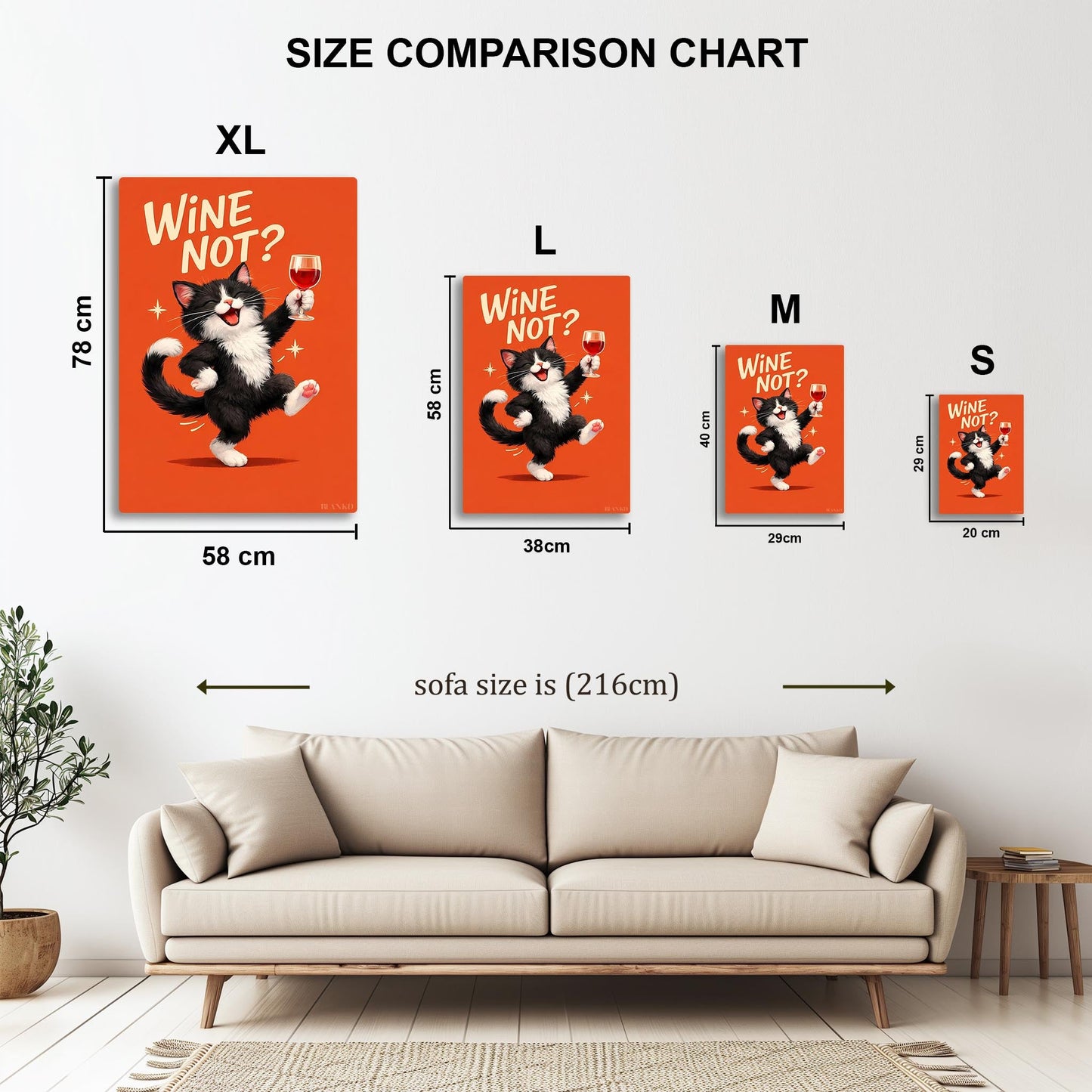 Funny Cat with Wine metal poster