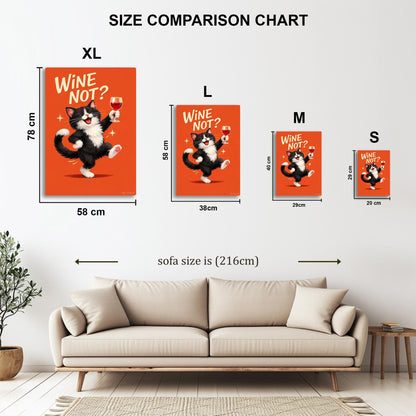 Funny Cat with Wine metal poster